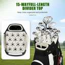 Tivor 15 Way Golf Cart Bag Silent T-Lock,Dividers,Camo Pink Black