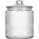 kitchentoolz 1 Gallon Ribbed Glass Cookie Jar with Lid – Ribbed Glass Jar with Lid - Airtight Food Storage Container for Cookies, Candy, Flour, Dog Treats