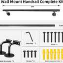 36 Inch No-Slip Black Stair Railing Indoor - 3 FT Inside Staircase Handrail, Outdoor Steps Hand Rails, Deck Banister Rail, Safety Grab Bar for Eldely