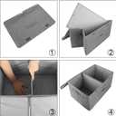2 Pack Large Storage Boxes with Lids and Handles, Collapsible Linen Storage Bins Organizer Containers Baskets Cube with Removable Divider for Home Bedroom Closet Office (Green, Large)