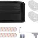 ROLLINGDOG 18 Inch Paint Roller Kit - for Large Walls & Ceilings, Heavy Duty Frame with 2 Lint-Free Covers & Deep Well Paint Tray with Liners, Professional Painting Tool Set for Fast Coverage
