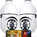 Light Bulb Security Camera 2 Packs, 5G&2.4GHz 2K Security Cameras Wireless Outdoor 360° PTZ Cameras for Home Security with Color Night Vision, 2 Way Talk, AI Human Detection, Screw in Light Socket