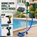 Drill Powered Water Pump, Stick Transfer Pump with 4.9 ft Steel Hose