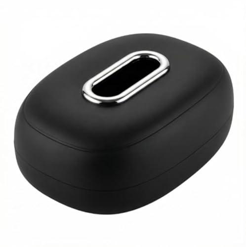 All-Silicone Car Tissue Box Holder, Multi-Position Stretch Fit for Sun Visor, Headrest & Center Console, Universal No-Slip No-Rattle Organizer for Car (Black)