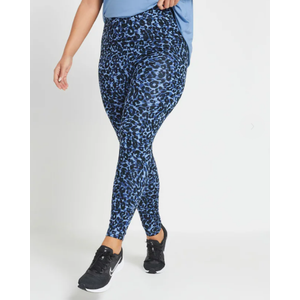 Yours Curve Blue Animal Print Swirl Active Leggings, Small