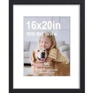 decorUhome 16x20 Picture Frame, Display Pictures 11x14 with Mat or 16x20 without Mat, Wall Hanging Poster Frame, Orange, 1 Pack
