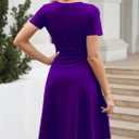Women's Elegant Vintage Summer Casual Dresses 2026 Floral Print Work Party A-Line Dress with Pockets 262 (L)