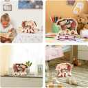 Wooden Bear Piggy Bank for Kids, Cute Unbreakable Money Coin Bank Jar, Safe Money Box, Transparent Saving Jar, Birthday Easter Anniversary Baptism Gifts for Boys Girls Toddler, Bear Lovers (Large)