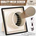Gisafai 4" Outside Dryer Vent Cover for Exterior Walls Exhaust Vent Cap with Removable Extension Pipe Stainless Steel Hood Cushioned Non Return Flap with Sealing Gasket Grille Screen, Tan