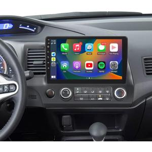 Leadfan Linux Car Stereo for Honda Civic 2006 2007 2008 2009 2010 2011 Fast Boot Radio Replacement with Wireless Carplay Android Auto 10.1'' Touchscreen Bluetooth Backup Camera SWC