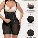 SHAPELLX Fajas Colombianas Tummy Control Shapewear for Women Postpartum Butt Lifter Full Body Shaper Compression Garment (Black, M)
