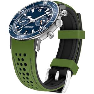 Kai Tian 20mm 22mm Silicone Watch Band Replacement, Racing Rally Curved End Watch Band Sporty Rubber Watch Bands for Men Women