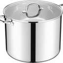20 Qt Large Stock Pot, E-far Stainless Steel Stockpot with Lid for Boiling Cooking Soup Stew Canning, Heavy Duty Tri-Ply Bottom Works w/Induction, Commercial Grade & Dishwasher Safe, 20 Quarts