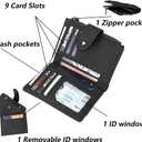 Leather Small Wallet for Women, RFID Blocking Ladies Mini Purse with ID Window
