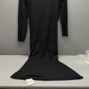 Women's Round Neck Slim Fit Long Sleeved Dress Solid Color Black Simple Waist Cinching Slim Fit Long Sleeved Base Skirt
size 9