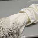 7.5ft Patio Umbrella with Fringe, Beach Umbrella, Fringe Umbrella Outdoor Patio with Hanging Hook, Tilting Aluminum Pole, UV 50+, Fiberglass Ribs, Elegant Cream