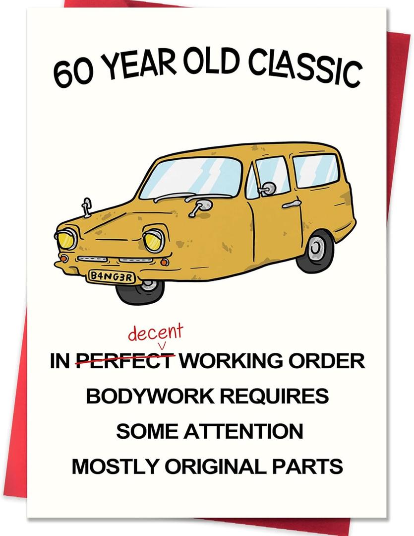 12 x Funny 60th Birthday Card,60th Birthday Gifts & Decorations for Women Men,Happy 60 Year Old Gifts Cards for Husband Wife Dad Mom Brother Sister Friend Coworker