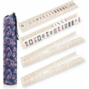 20 Inch 4 Pack Pearl Mahjong Racks with Magnetic Pushers