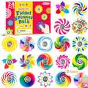 SCIONE 24Pack Mini Fidget Spinner Toys,Rainbow Party Favors for Kids Birthday Party Favors,Return Gifts,Goodie Bags Stuffers,Treasure Box Toy Classroom Prizes (Colorful)