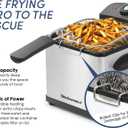 Elite Gourmet EDF1607# 800-Watt Mesh Basket 1.6 Quart / 6.5 Cup Oil Capacity, Electric Immersion Deep Fryer with Temperature Knob and Lid with View Window, stainless steel