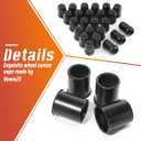 4Pcs 3.19in Wheel Center Caps Push Through with 24 Lug Nuts Sets - Stainless Steel Trailer Hub Cap and 1/2''-20 Lug Nuts for Truck SUV RV Wheel Rim, Matt Black