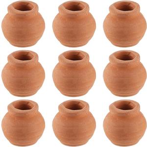 GORGECRAFT 1 Box Set of 10 Miniature Tiny Clay Pots Pottery Planter Mini Flower Terra Cotta Succulent Pots for Fairy Garden DIY Plants Office Desktop Windowsill Decoration Nursery Wedding Favors