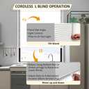 Cordless Vinyl Mini L Blinds 46" W x 72" H, 1" Slat White Horizontal Windows L Blind for Door, Shades, Camper, Light Filtering, Interiors, Arrive 1/2 Inch Narrower Indoor