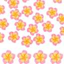 M METERXITY 19-Pcs Resin Flowers, 0.98inch/2.5cm Artificial Plumeria Flowers Flatback Mini for DIY Crafts/Dress/Wedding/Party Decoration, Fake Hawaiian Petals [Fuchsia]