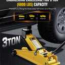 AUTOWN 3 Ton (6600 lbs) Floor Jack, Heavy Duty Steel Hydraulic Jack for Car, Low Profile Floor Jack with Rubber Pad, Quick Lift Car Jack with Lifting Range 7.1'' to 20.9'', Yellow