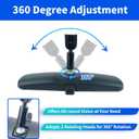 10.5" Interior Rear View Mirror, Universal Rearview Mirror Compatible with Toyota Chevrolet Ford Nissan Honda Civic Accord Jeep Subaru Hyundai Kia Mazda Buick and More Car Rear View Mirrors
