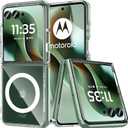 Fin2feel Magnetic Case for Moto Razr Ultra Case, Compatible with Mag-Safe, Transparent Hard PC Shockproof Yellowing Anti-Scratch Cover for Motorola Razr Ultra 2025,Clear