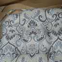 Arden Indoor/Outdoor Rocking Chair Or Wicker Chair Cushion, 20 x 18, Water Repellent, Rain Proof, Fade Resistant Cushion for Rocking Or Rounded Back Chair Neutral Aurora Damask