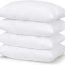 CULVE Bed Pillows Standard Size Set of 4-20x26 Flat Pillows for Sleeping Thin, Medium Support Soft Down Alternative Filling for Side Stomach Back Sleeper (White)