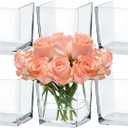 CONNOO 6 Pack Square Glass Vase 5" x 5" x 5", Clear Bulk Flower Vases for Centerpieces, Square Glass Cube Vase Floating Candle Holders for Wedding Party Home Decor