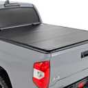 Rough Country Hard Tri-Fold Flip Up Truck Bed Tonneau Cover for Toyota Tundra (2007-2021) - Fits 5'7 Bed, All-Weather, Flush Aluminum Panels