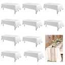 Yabool 10Packs White Table Cloth Rectangle, Polyester Table Cloth, Wrinkle Resistant Washable Polyester Table Cover for Wedding Dining Table Buffet Parties and Camping. (White, 60 x 102 Inch 10Pack)