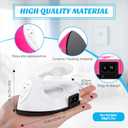 Honoson 2 Pieces Mini Craft Iron Travel Portable Flat Irons Mini Heat Press Iron with Charging Base Accessories for Beads Patch Clothes T Shirts Shoes Clothes and Hats