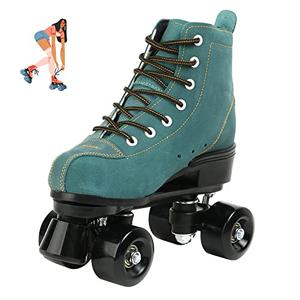 jessie High-Top Roller Skates for Men Women Outdoor and Indoor Roller Skates for Beginner Classic Four-Wheel Roller Skate with Shoes Bag 40, Cyan 