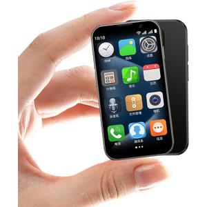 Mini Intelligent Unlocking Phone 3-Inch High-Definition Touch Screen 3G Android Dual Card Dual Standby Face ID Small Smartphone Suitable for Students and Children (2GB+16GB) (Black)