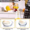 Set of 4 Glass Carafes with Flip Top Lids (40 Oz) Clear Glass Water Pitchers and Beverage Serveware for Mimosa Bars, Brunch, Parties, Wine, Juice, Milk, Iced Tea, and Lemonade with Easy-Pour Spout