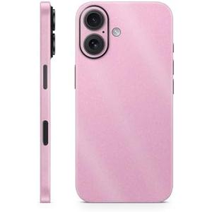 Glossy Glitter Phone Skin Compatible with Apple iPhone 16 - Solid Pink - Premium 3M Vinyl Protective Wrap Decal Cover - Easy to Apply | Crafted in The USA by MightySkins