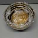 5-Piece Stainless Steel Mixing Bowls Set, Metal Hammered Gold Mixing Bowls for Kitchen, Cooking, Baking, Salad Prep, Food Storage, Reusable Nesting Design, 1.6-4.9 QT Capacity, Dishwasher Safe