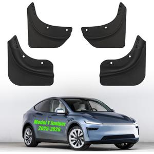 Mud Flaps for Tesla Model Y Juniper 2025-2026 - Tesla Model Y Juniper Exterior Accessories 2025 - TPE No-Drill Splash Guards, All-Weather Protection Mud Flaps for Model Y Juniper