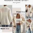 SHEWIN Women Open Front Knit Sweater Oversized Cardigan with Pocket (Pink, S)