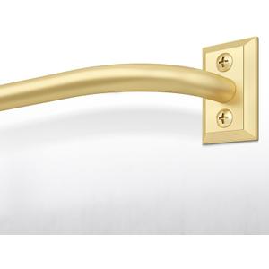 Hei!Dear Blackout Curtain Rod for Windows 28 to 48 inch (2.33-4Ft), Wrap Around Room Darkening Curtain Rods, 5/8" Samll Adjustable Modern Decorative Window rod,Gold