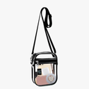 Fibrdoo Clear Crossbody Purse Bag, Clear Bag Stadium Approved with Front Pocket for Concerts Sports Festivals