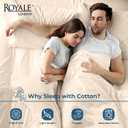 Royale Linen 100% Organic Cotton California King Flat Sheet Only - Super Soft - Percale Top Sheets - California King Flat Sheet Sold Separately - Cool & Crisp White Sheets Only (108" x102", Cream)
