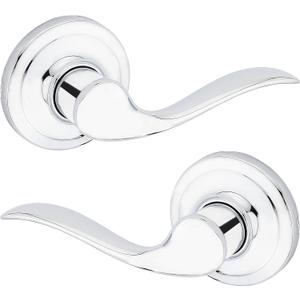Kwikset Tustin Interior Passage Door Handle, Lever For Closet and Hallway Doors, Reversible Non-Locking Handle Lever, Polished Chrome (Passage (Pack of 1))
