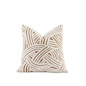 Croker Horse 2025 New 20x20'' inches Throw Pillow Cushion Covers - Paradise Orange Color Chenille Jacquard Embroidery Luxury Modern Style Couch Sofa Bed Pillow Cover for Living Room Bedroom
