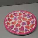 Valentines Day Plates, Early 2000s Glitter Pink Heart Disposable Paper Plates, Valentines Day Decorations Oval Plate for Valentine Day Galentines Day Wedding Anniversary Engagements, Serve 50